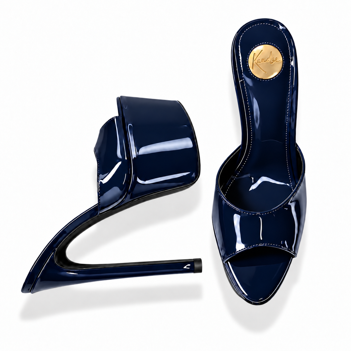 Midnight Lacquer Platform 180mm heel Mules