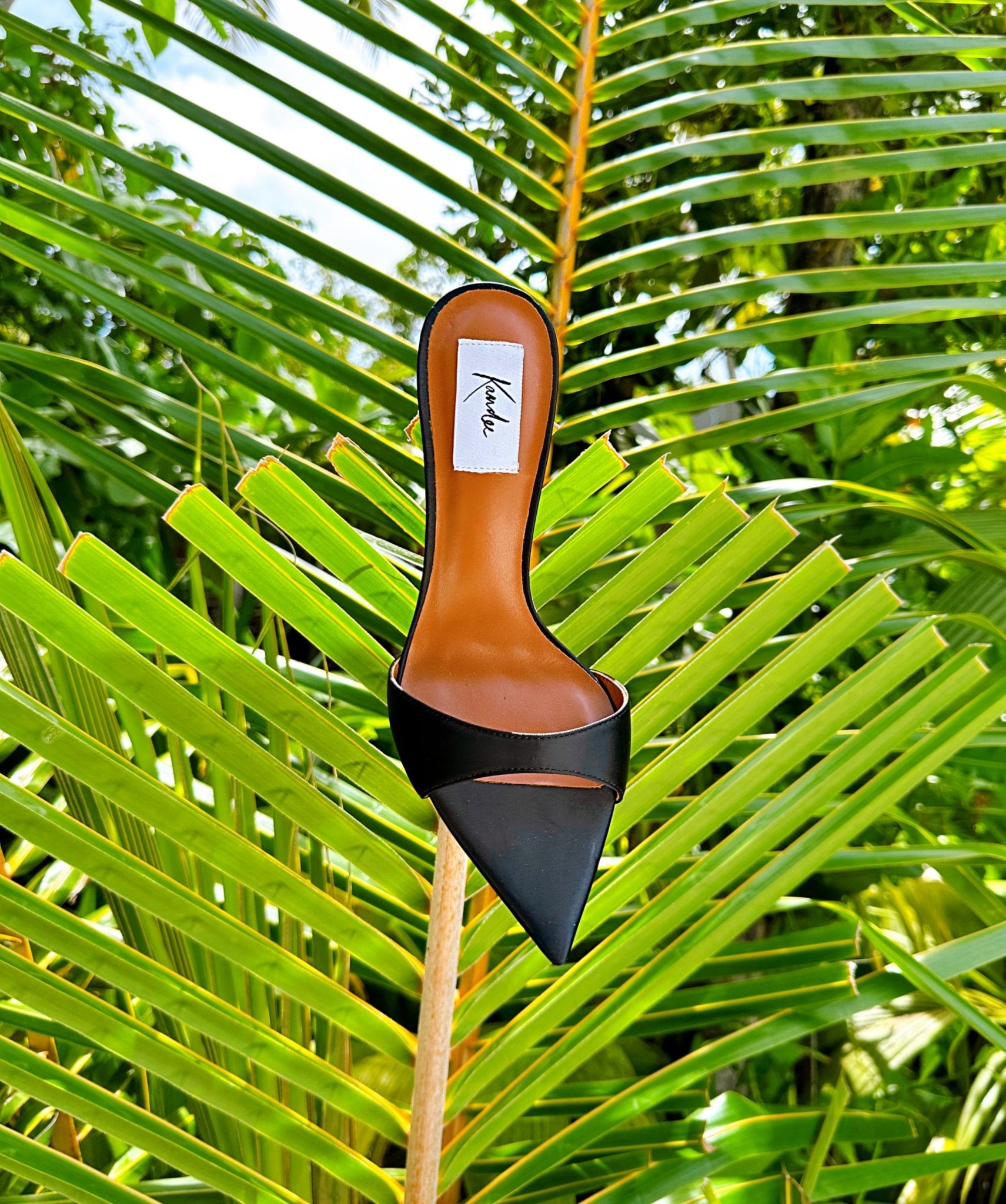 Shadow Satin Knife Mules - Kandee