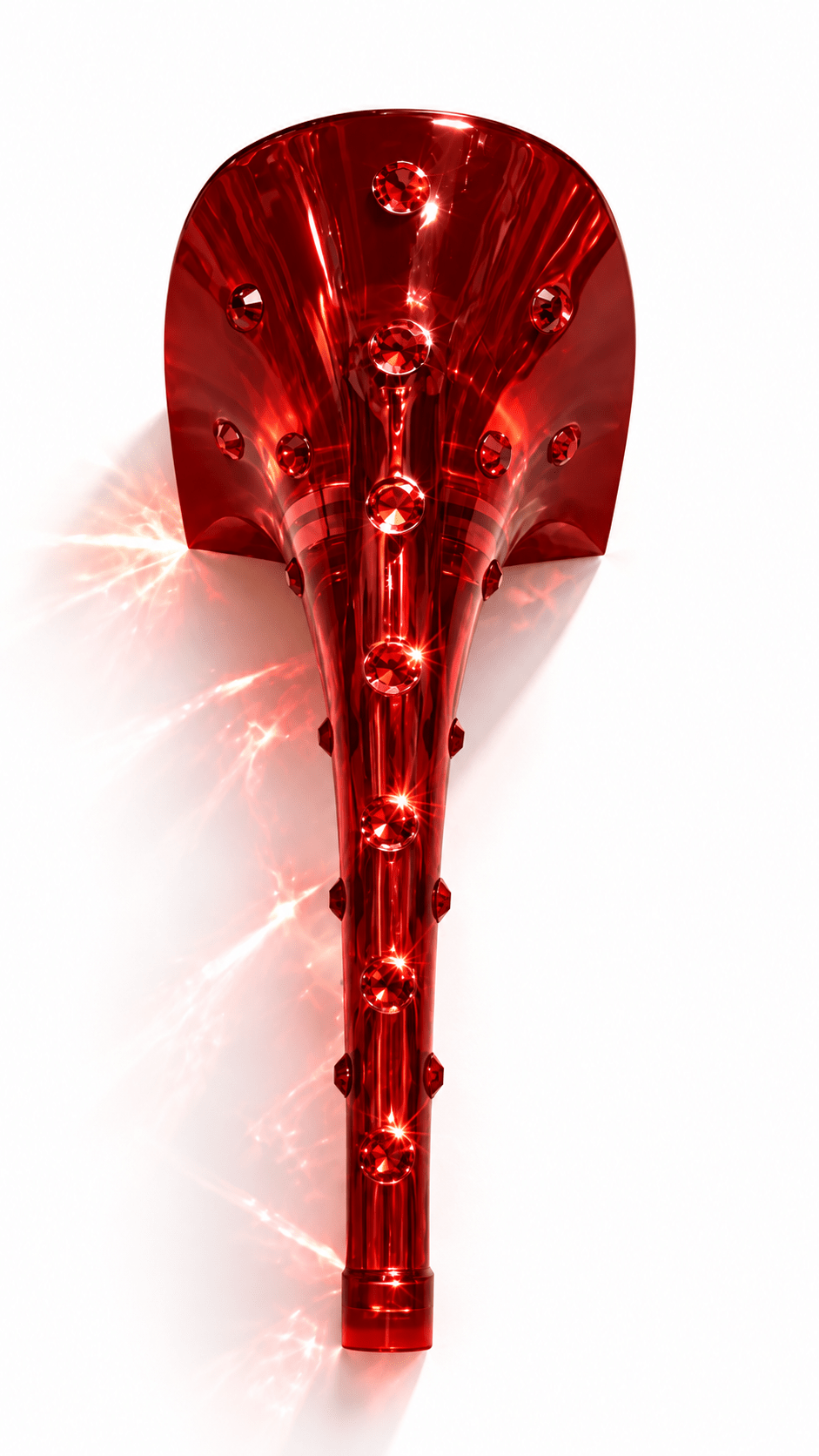 Red Translucent with crystal Plexiglas Heel - Kandee