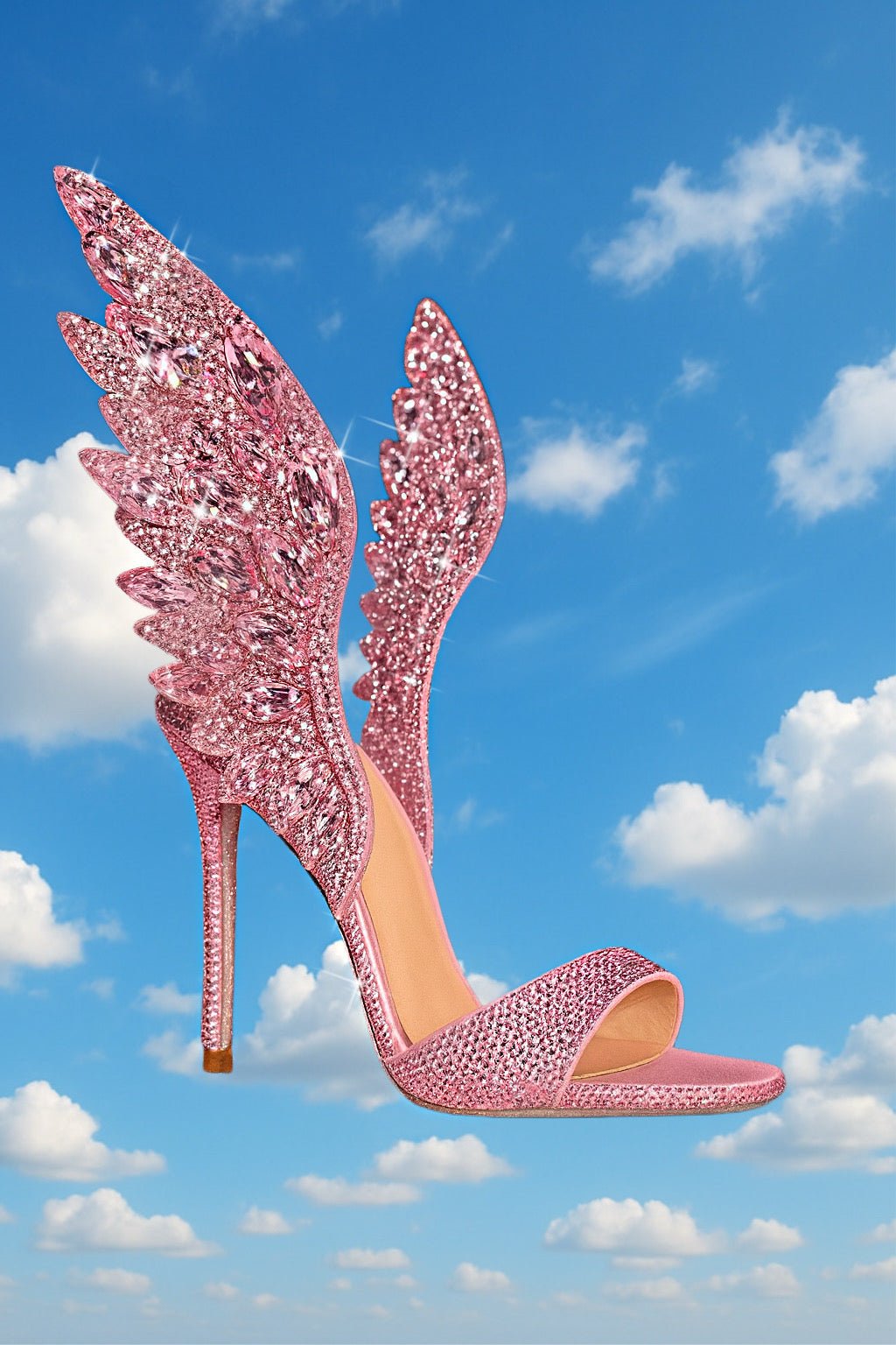 Angel Pink Wing Crystal Mules *LIMITED EDITION - Kandee