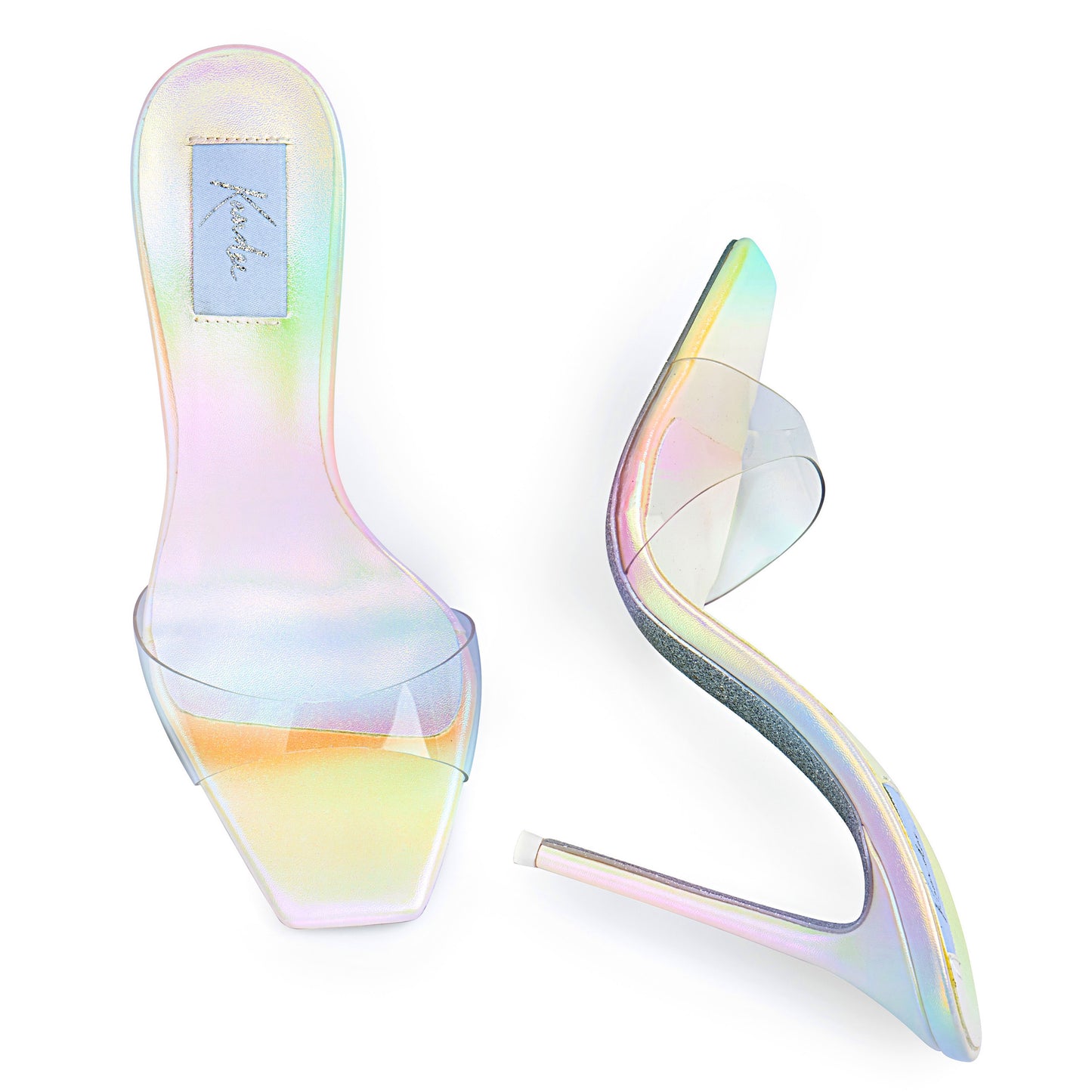 UNICORN LEATHER TRANSPARENT PVC MULES