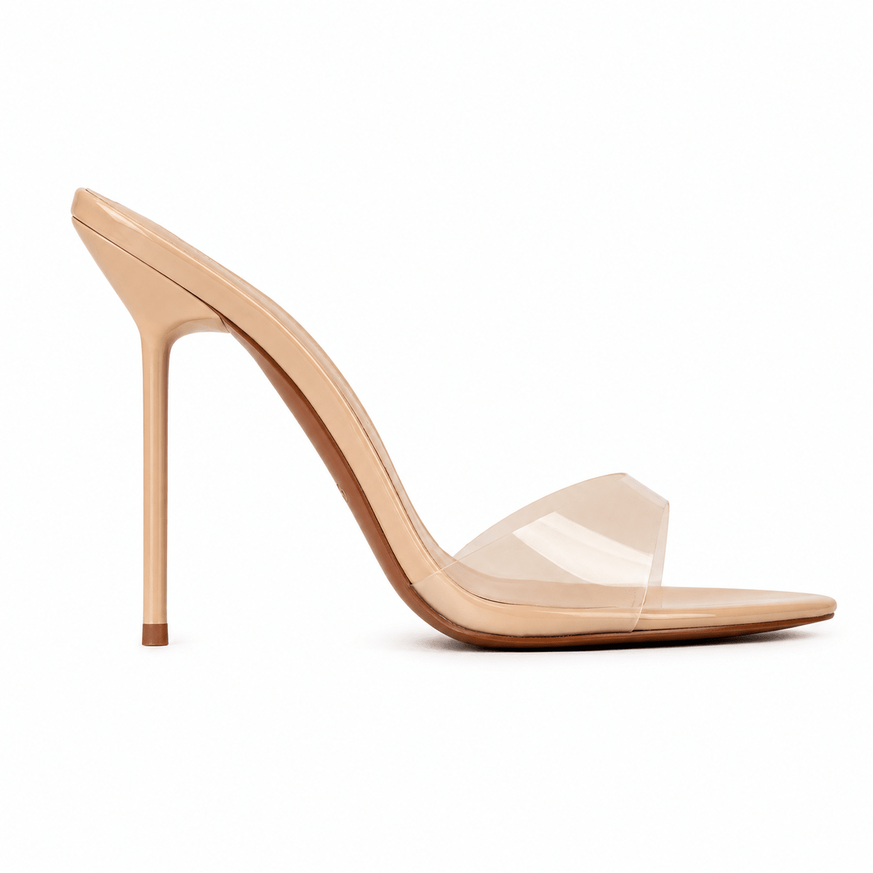 Nude Porcelain Patent Mules Vegan - Kandee