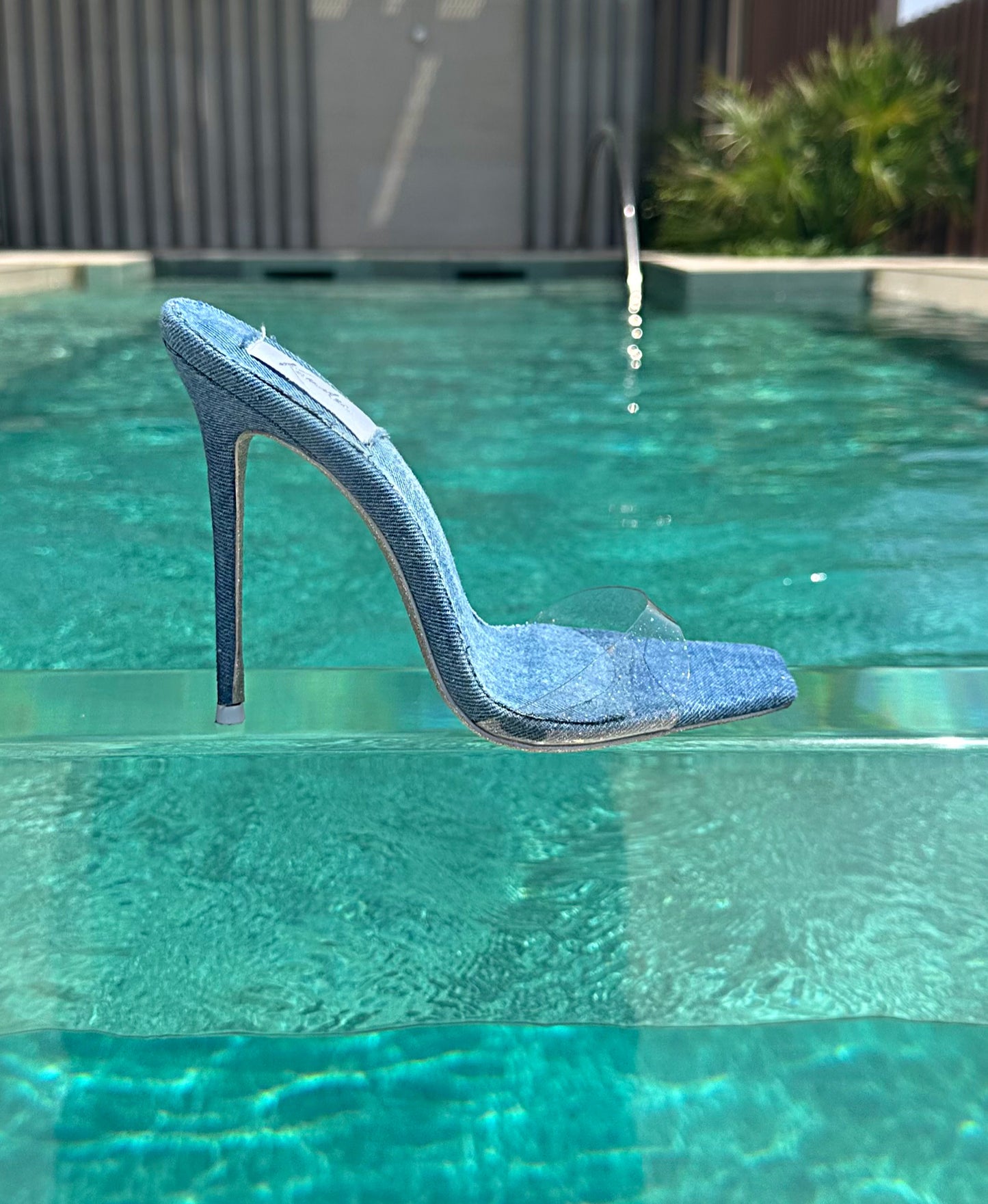 DENIM VINTAGE STYLE MULES
