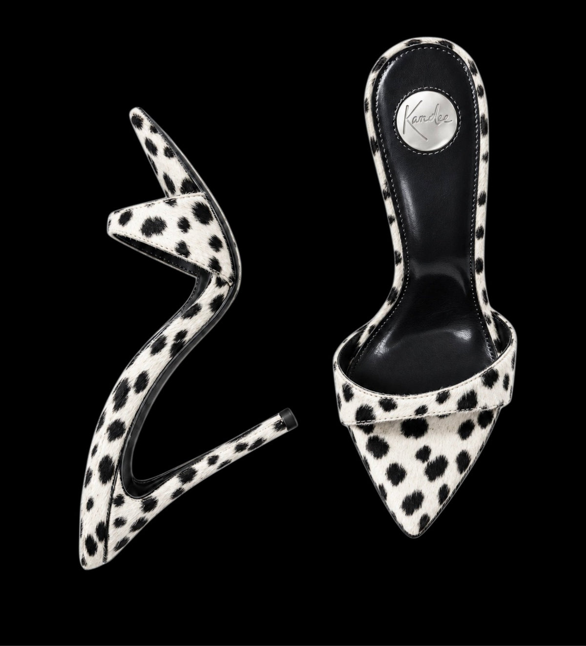 Dalmatian Calf Fur Mules - Kandee