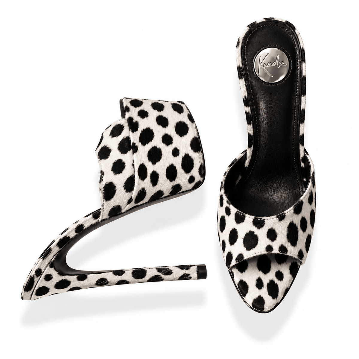 Dalmatian Calf hair 180mm heel Mules - Kandee