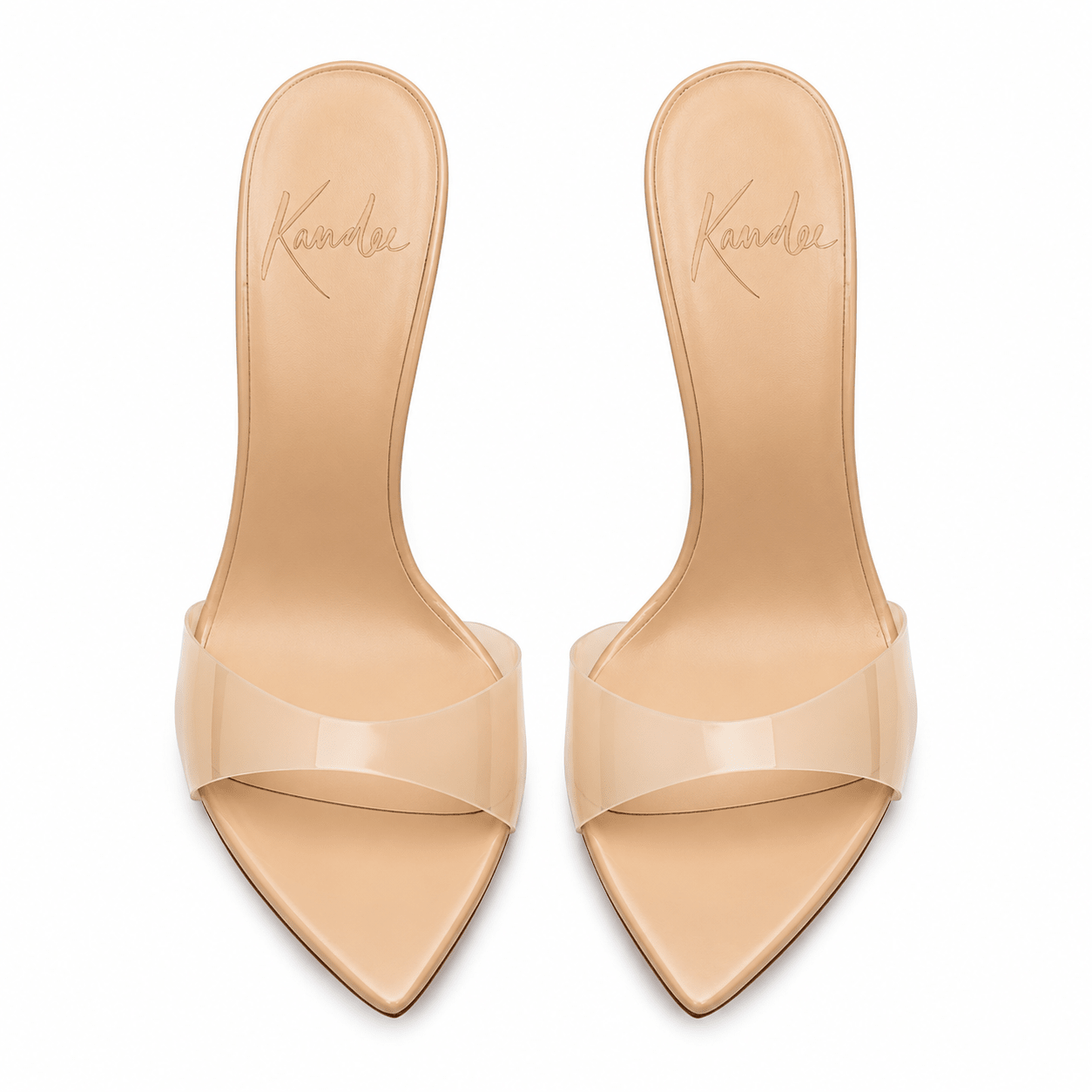 Nude Porcelain Patent Mules Vegan - Kandee