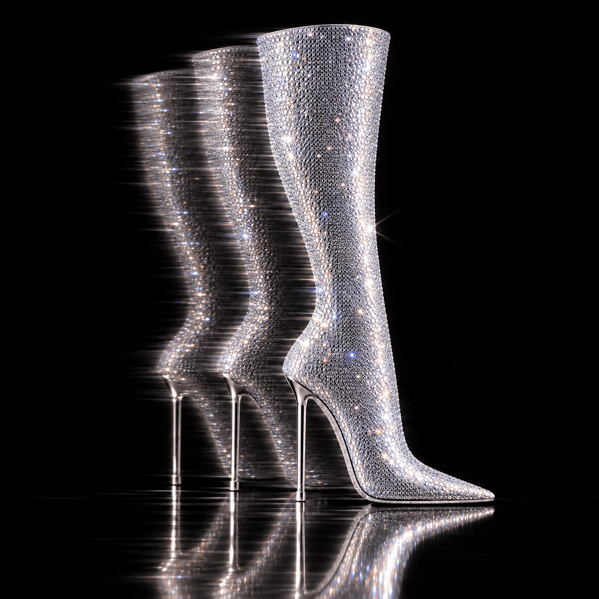 Narcisse 105 Strass crystal Boots - Kandee
