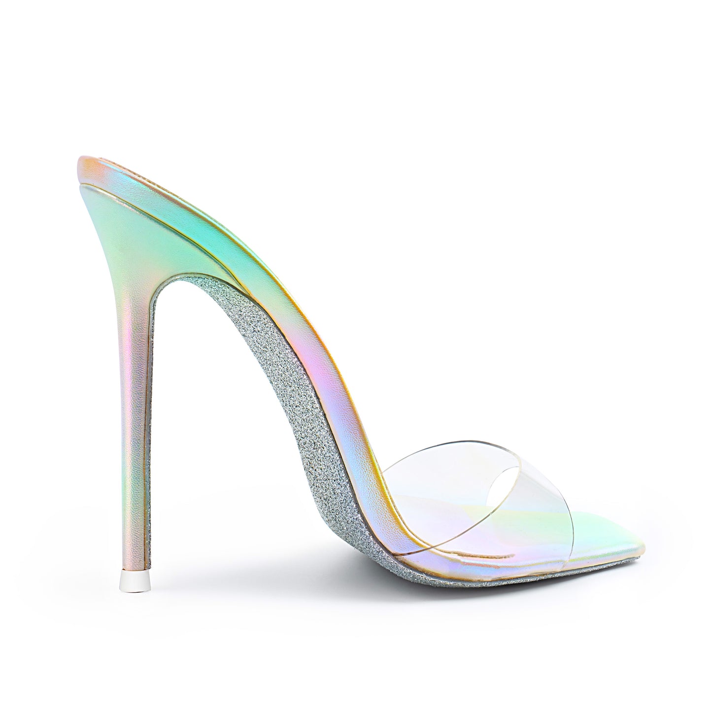 UNICORN LEATHER TRANSPARENT PVC MULES