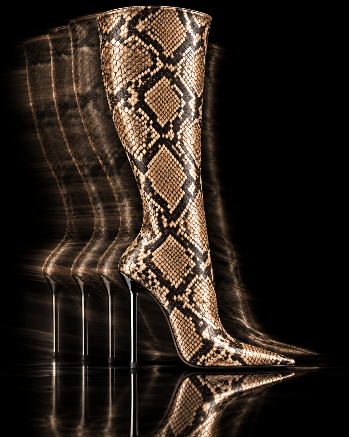 Python X Embossed Leather Boots