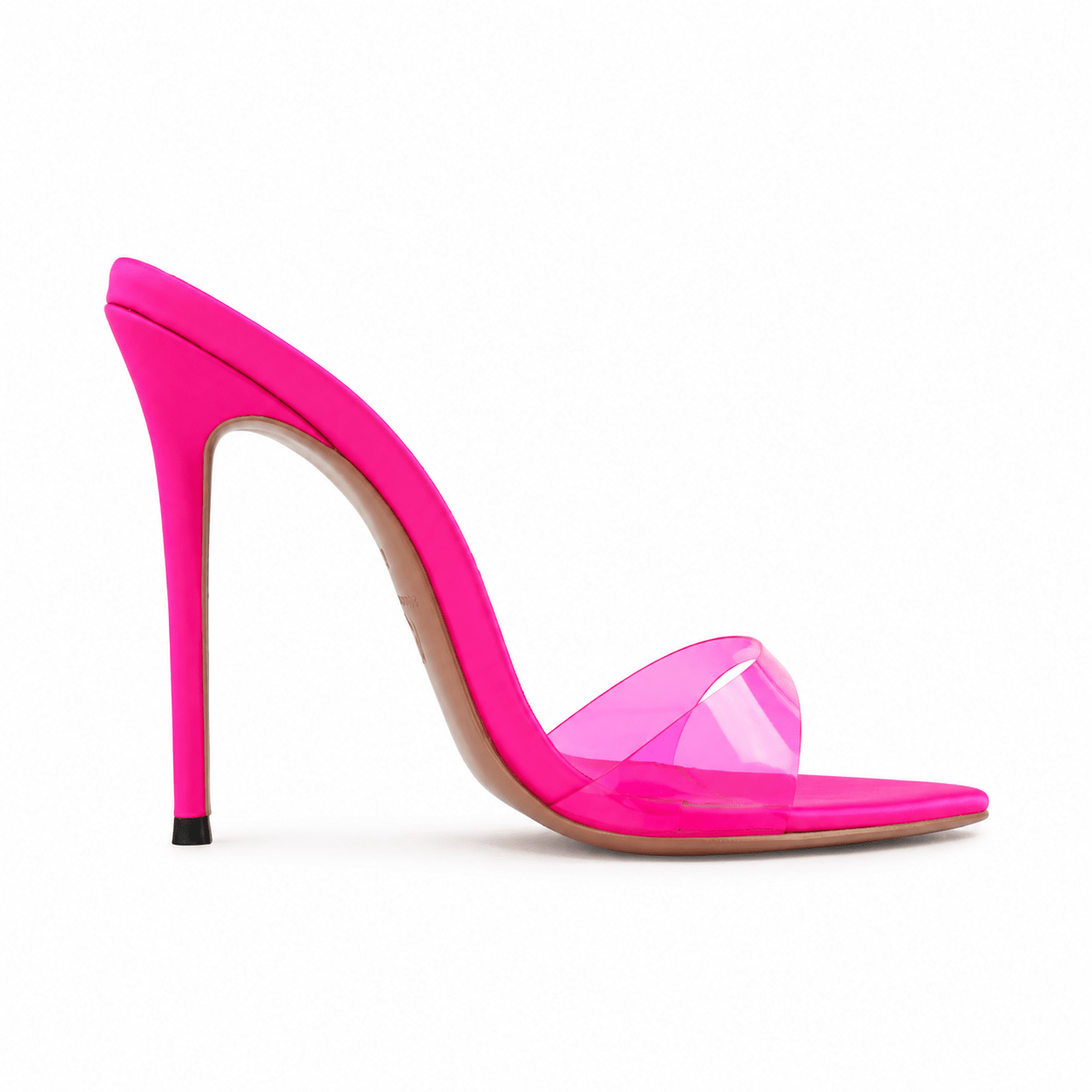 Pink Grapefruit Semi transparent PVC Mules - Kandee