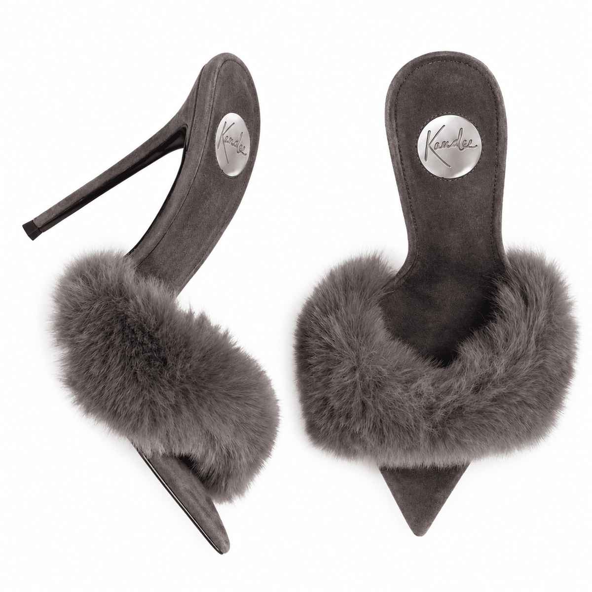 Smoky Mink Suede Mules - Kandee