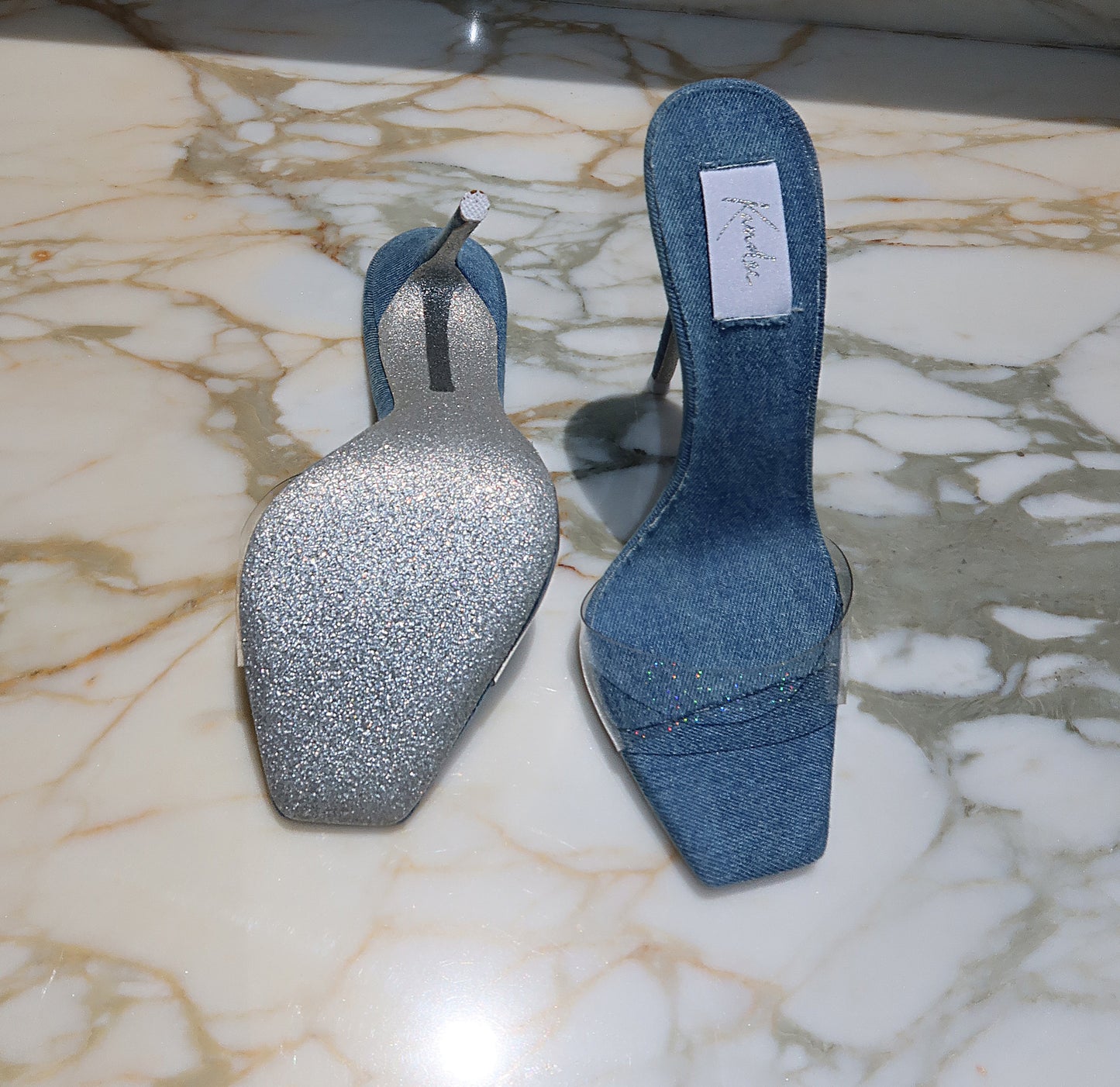 DENIM VINTAGE STYLE MULES