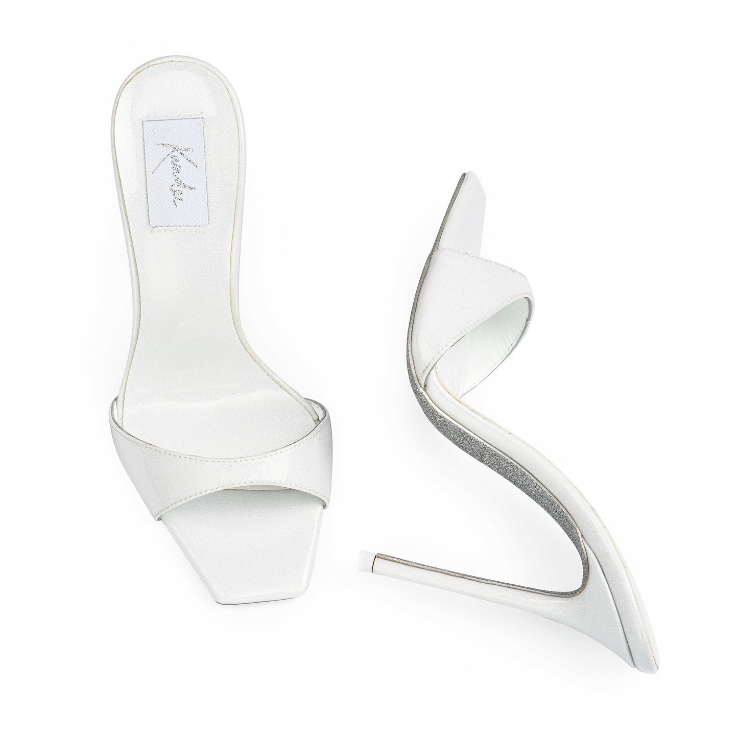 COCONUT ICE PATENT GLITTER LEATHER MULES