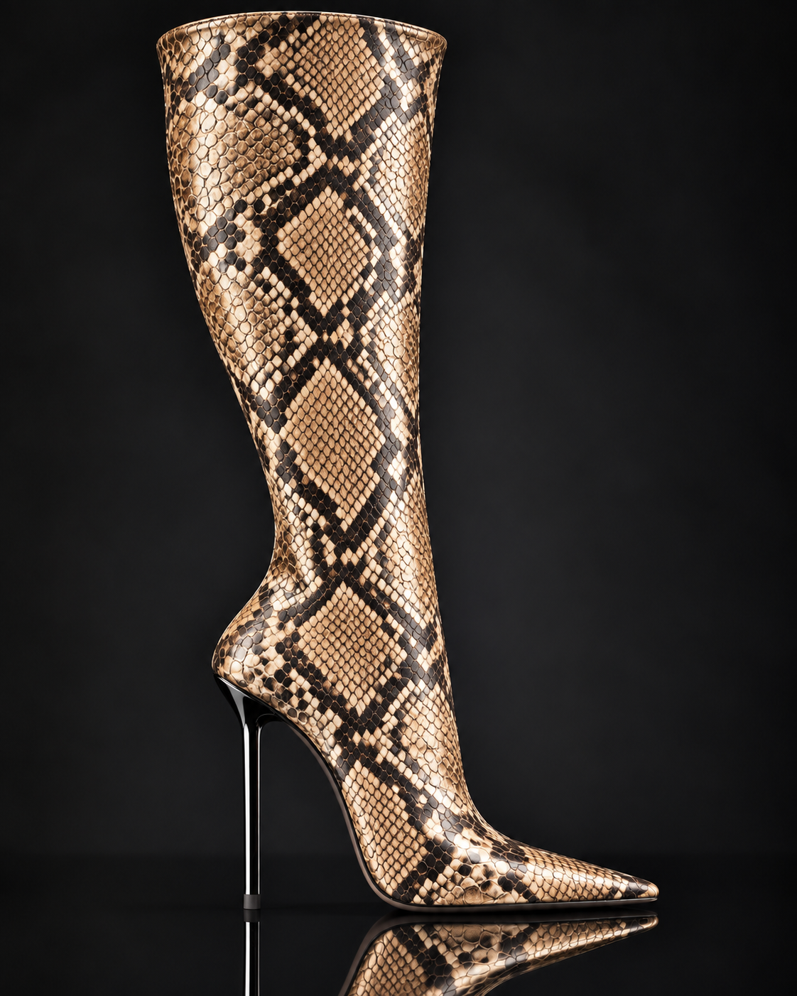 Python X Embossed Leather Boots