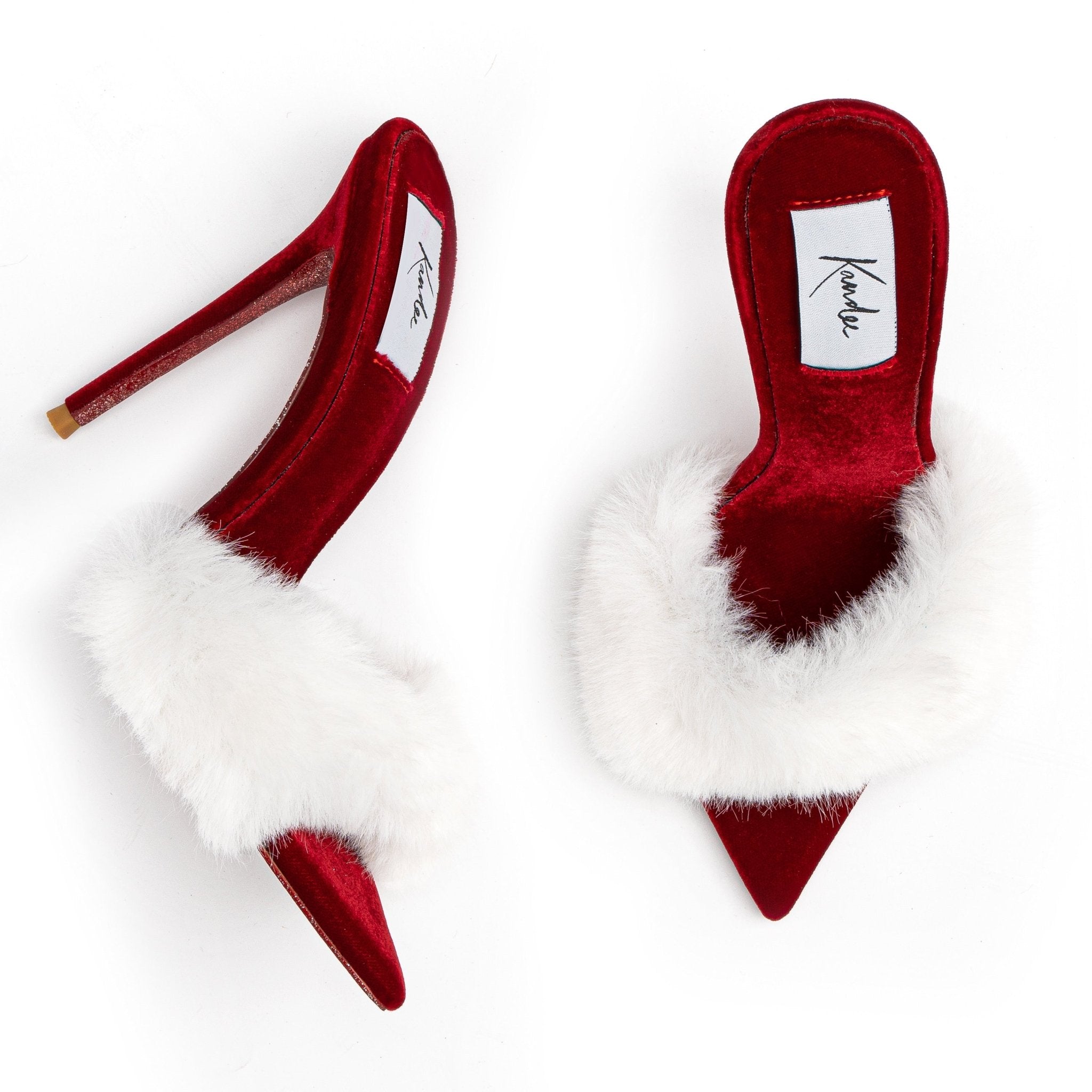 FESTIVE VELVET MINK MULES AS SEEN ON JENNIE KIM - Kandee