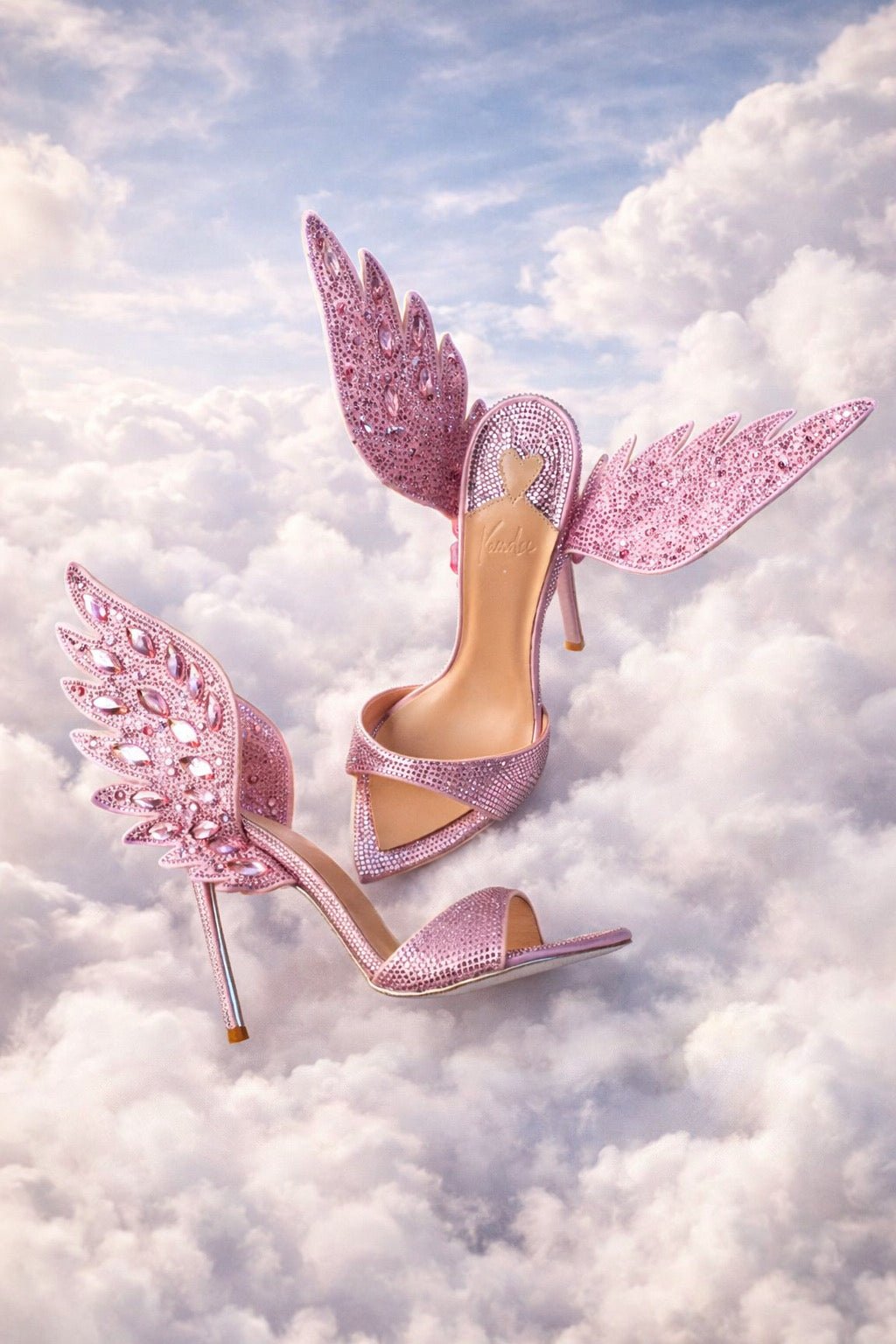 Angel Pink Wing Crystal Mules *LIMITED EDITION - Kandee