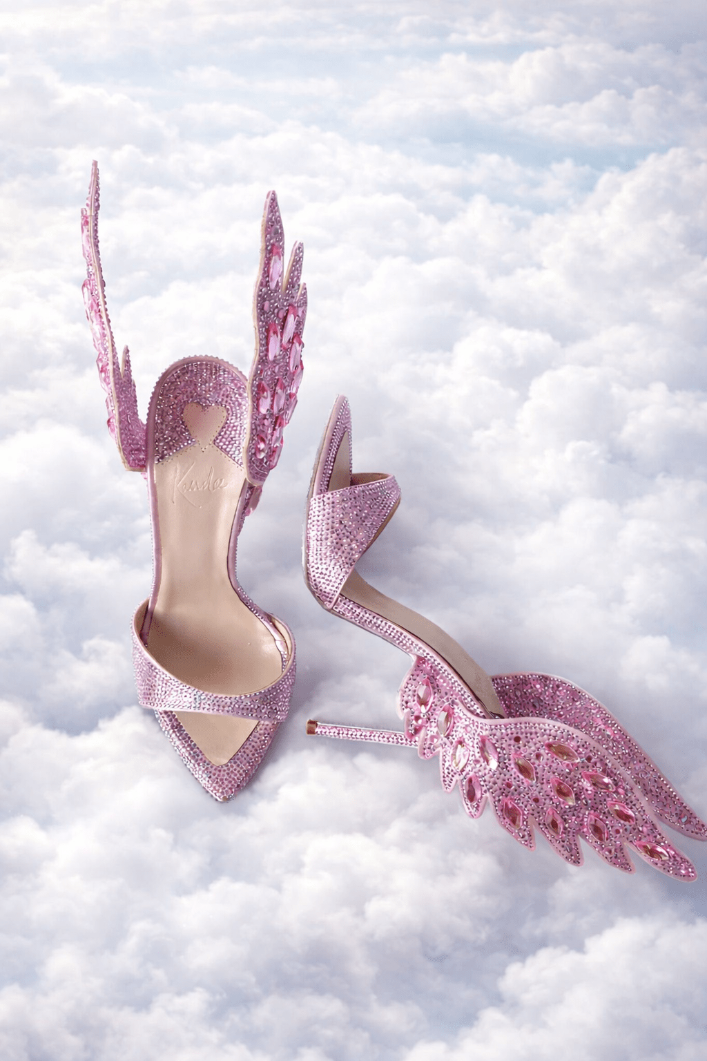 Angel Pink Wing Crystal Mules *LIMITED EDITION - Kandee