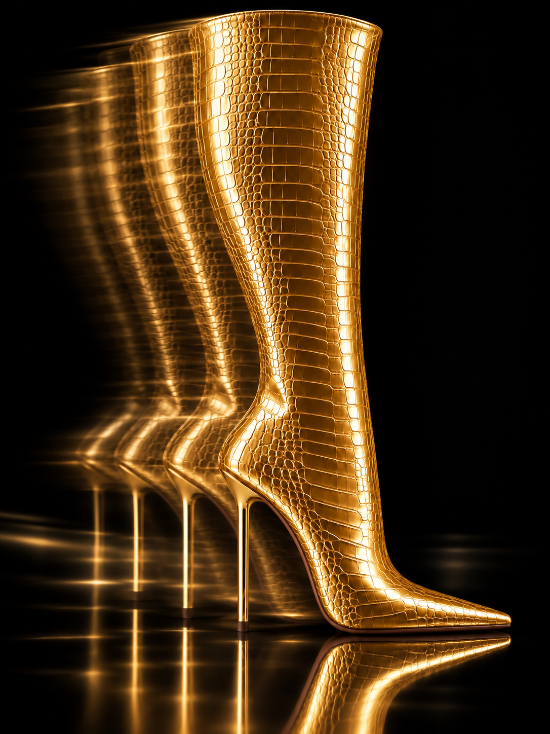 Aurum 24 Croco Embossed Leather Boots