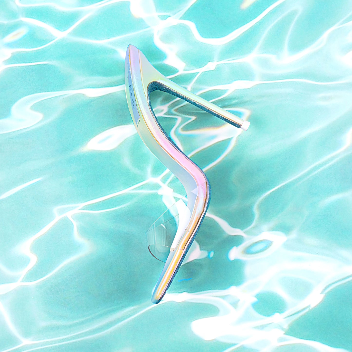 UNICORN LEATHER TRANSPARENT PVC MULES
