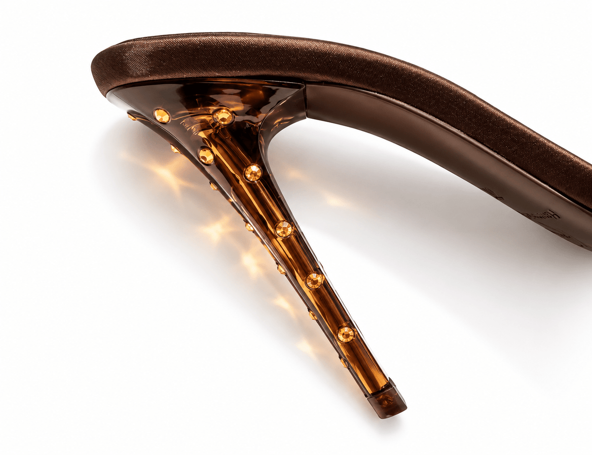 Brown Sugar Translucent with crystal Plexiglas Heel - Kandee