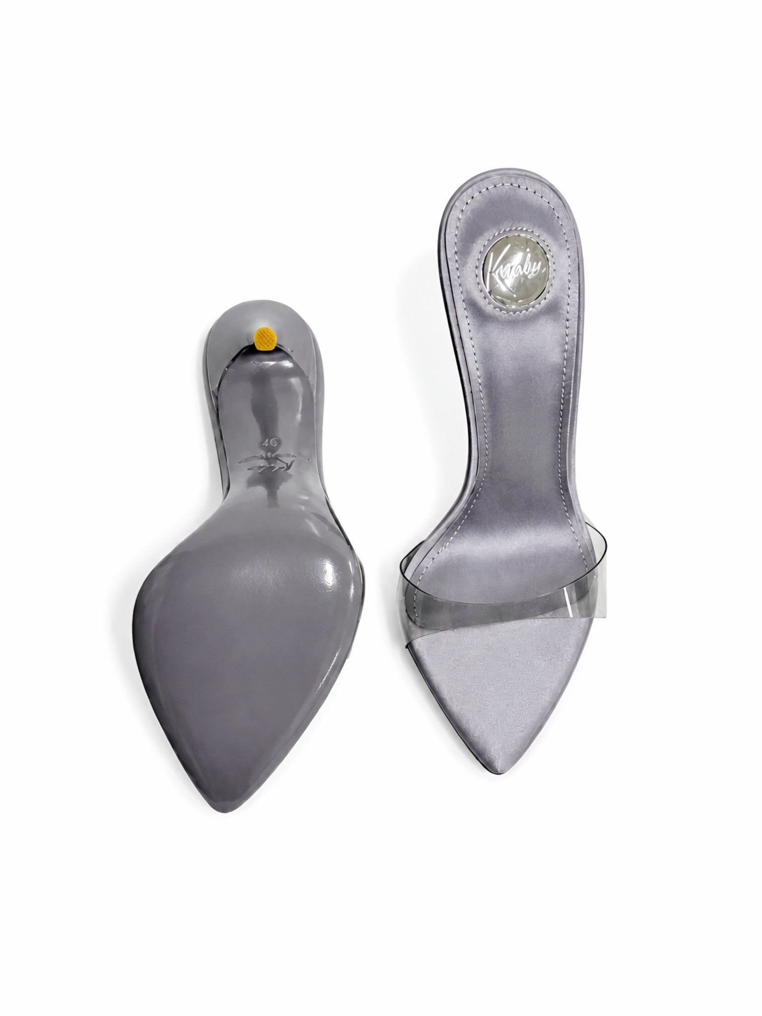 Chrome Silk Semi transparent PVC Mules - Kandee