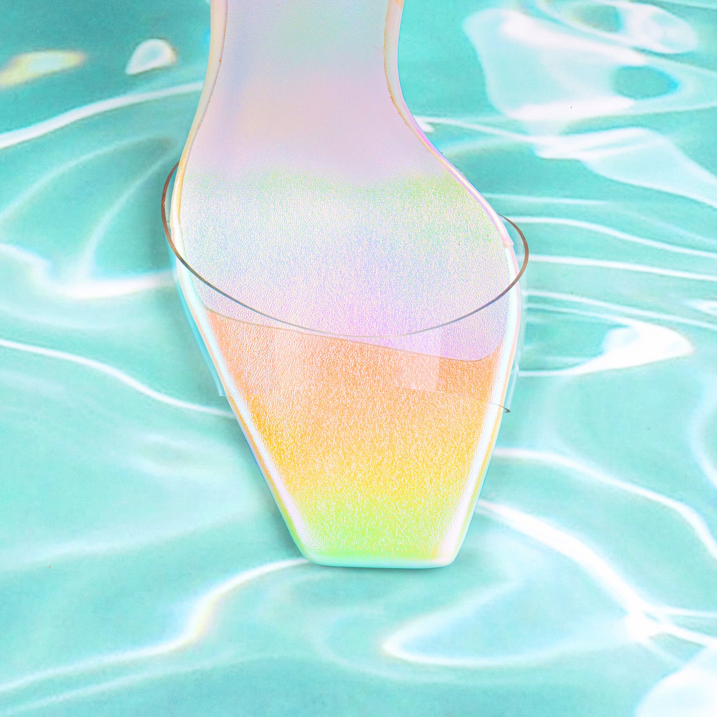 UNICORN LEATHER TRANSPARENT PVC MULES