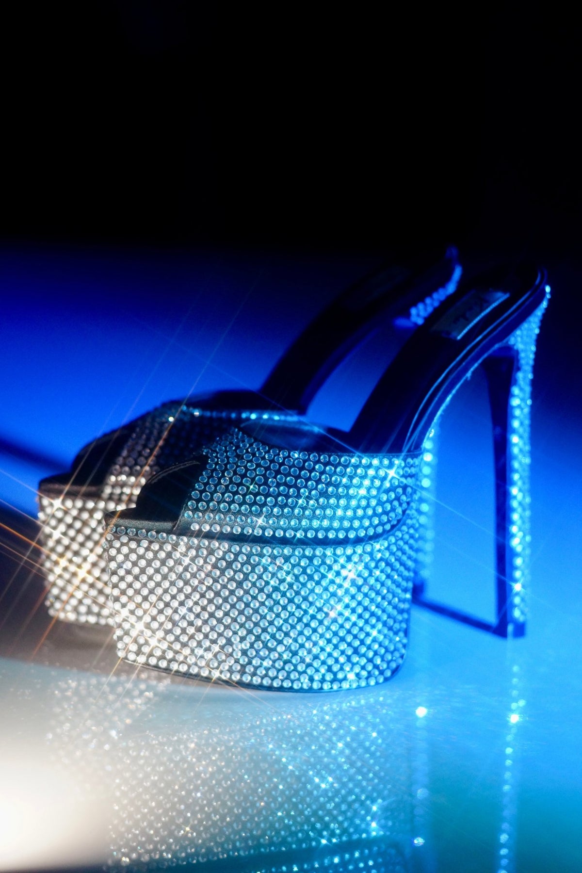 Baccarat Black Crystal Platform Mules *As seen on Sabrina Carpenter for Vogue US - Kandee