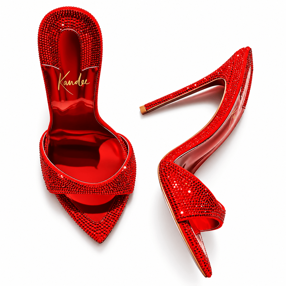 Amour Rubis Crystal Mules - Kandee