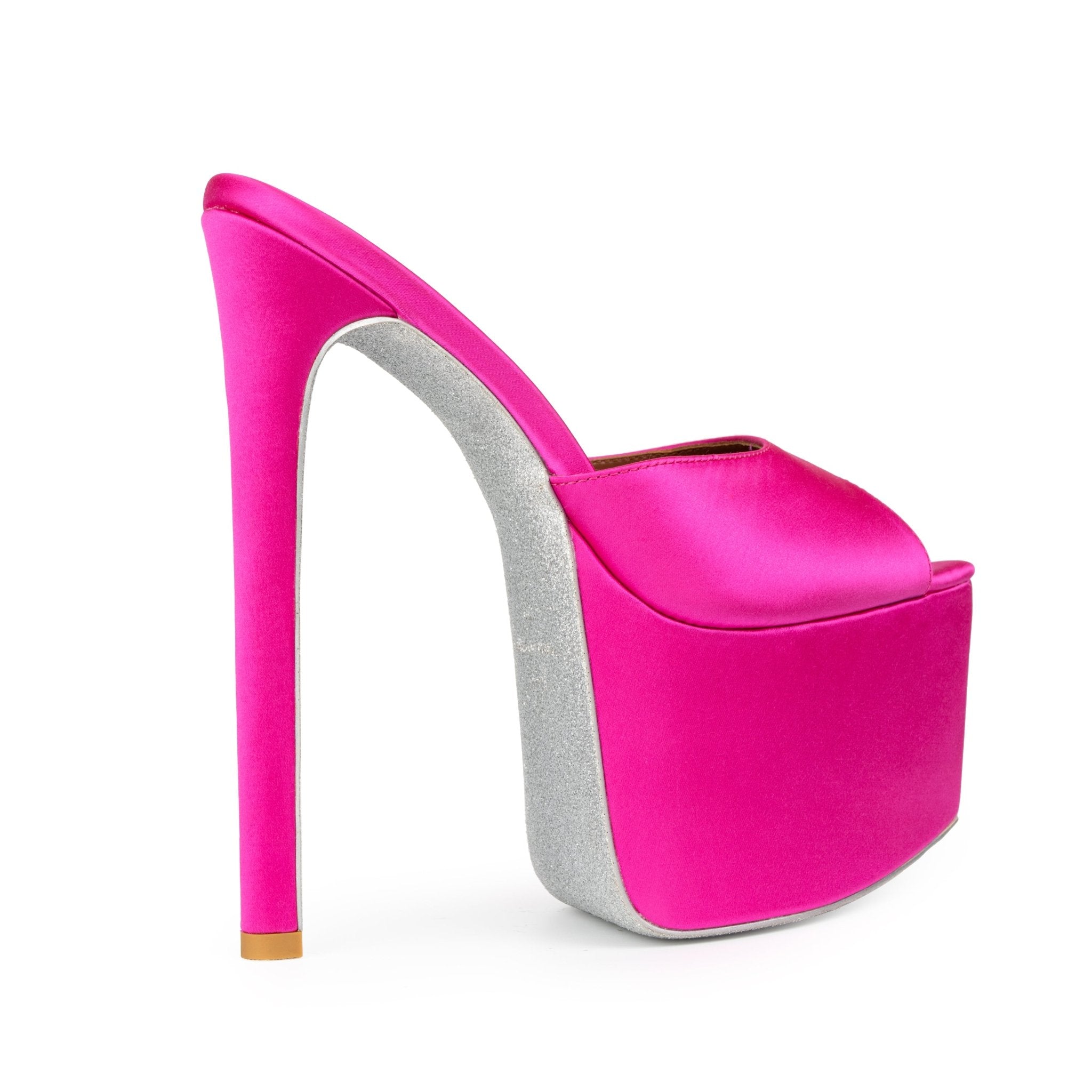 Hot Pink Platform Mules - Kandee