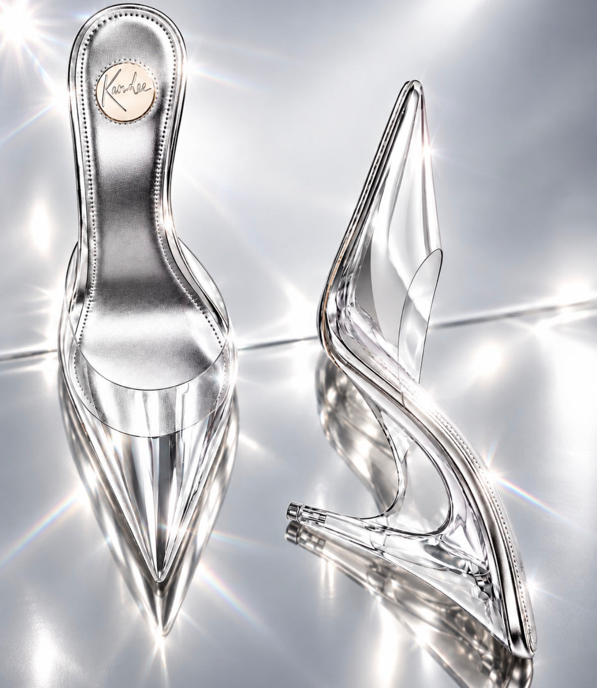 Silver Translucent with Plexiglas Heel