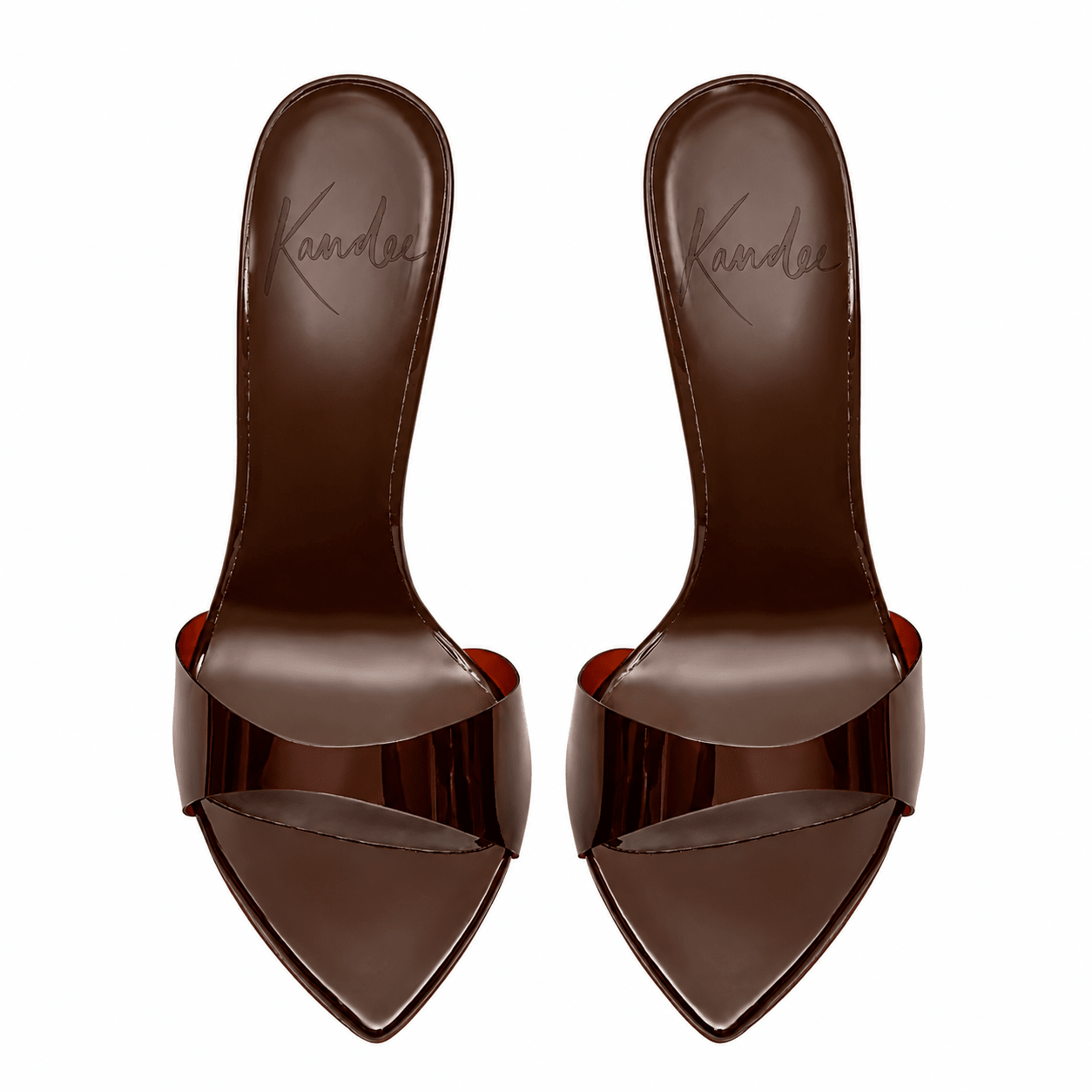 Nude Espresso Patent Mules Vegan - Kandee