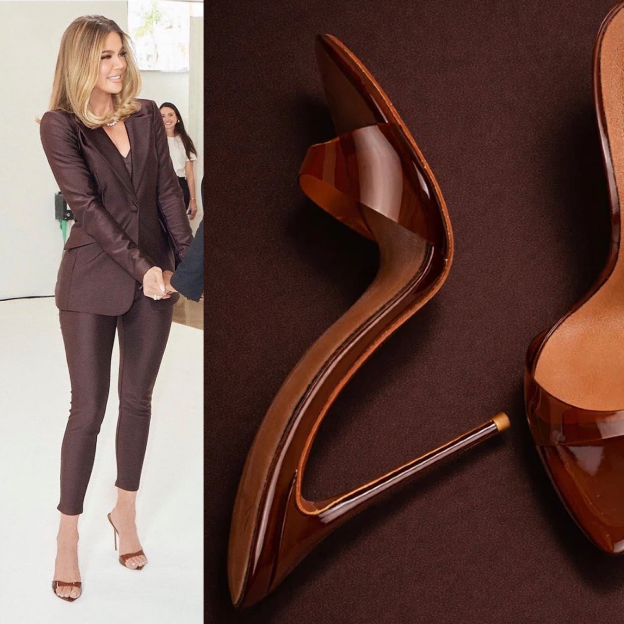 Le Chocolat Patent Mules *As Seen On Khloe Kardashain - Kandee
