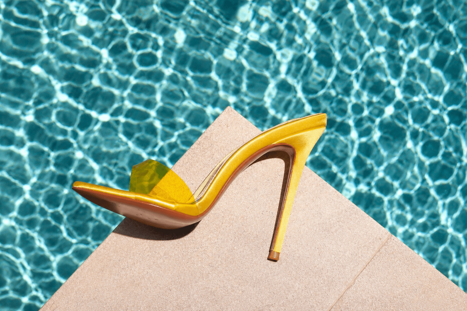 Lemon Semi transparent PVC Mules - Kandee