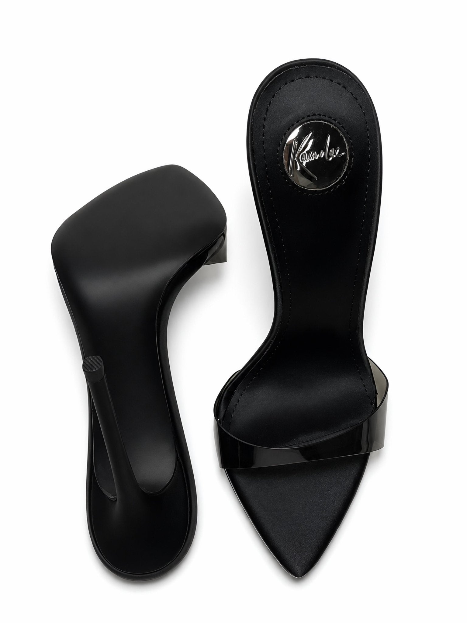 Midnight Silk Semi transparent PVC Mules - Kandee