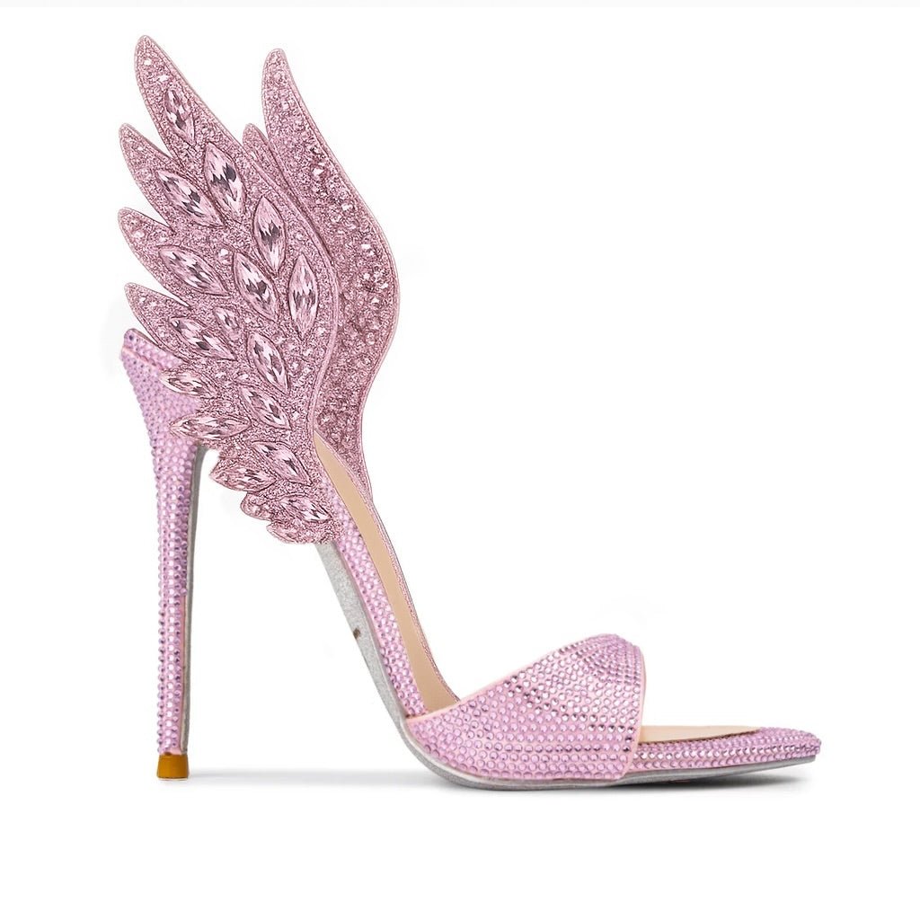 Angel Pink Wing Crystal Mules *LIMITED EDITION - Kandee
