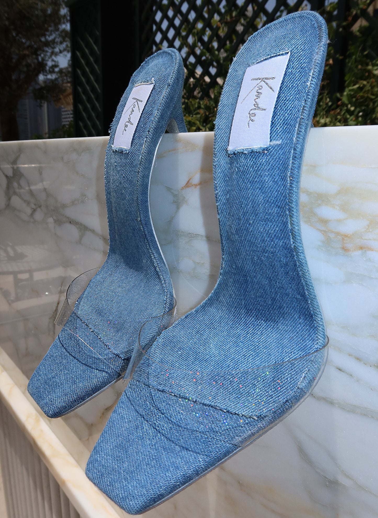 DENIM VINTAGE STYLE MULES