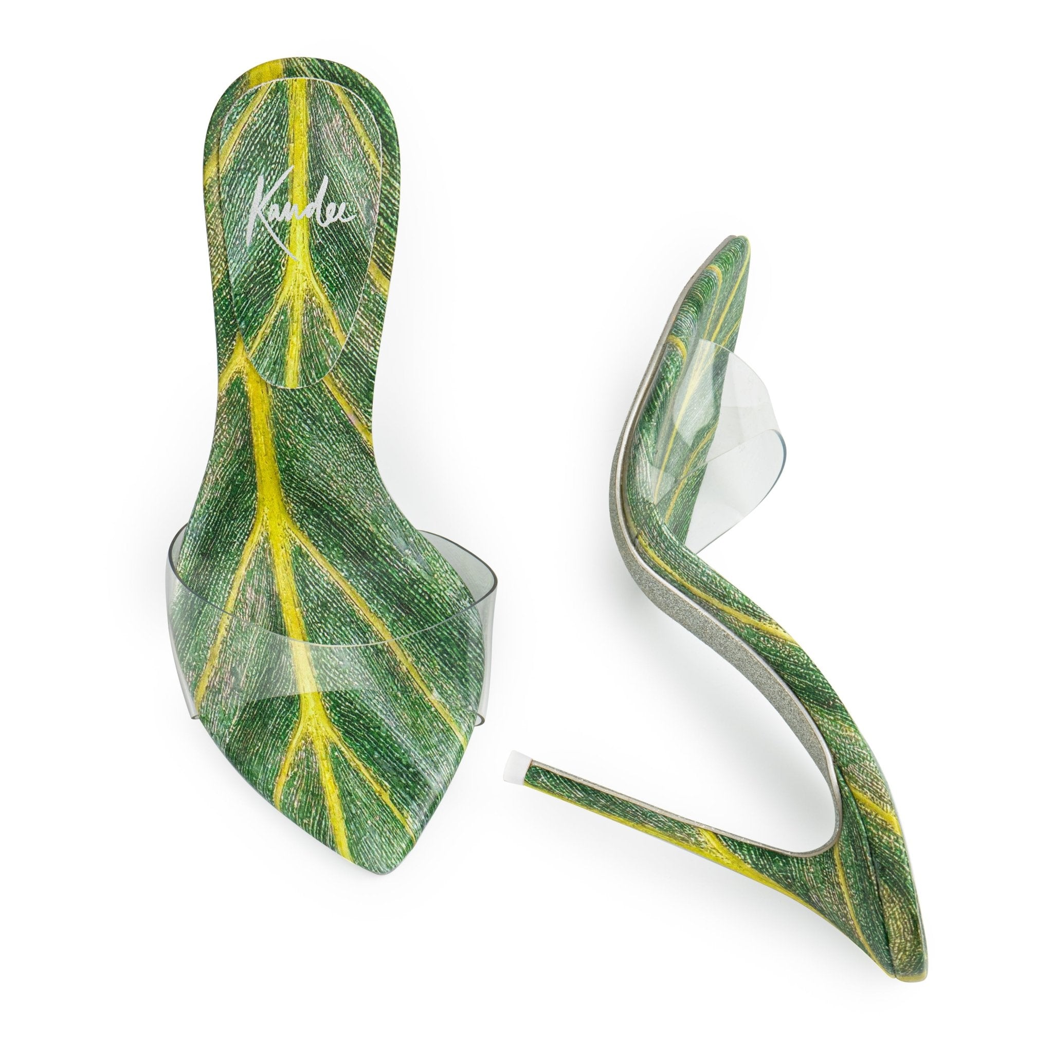 Palm Leaf PVC Mules - Kandee