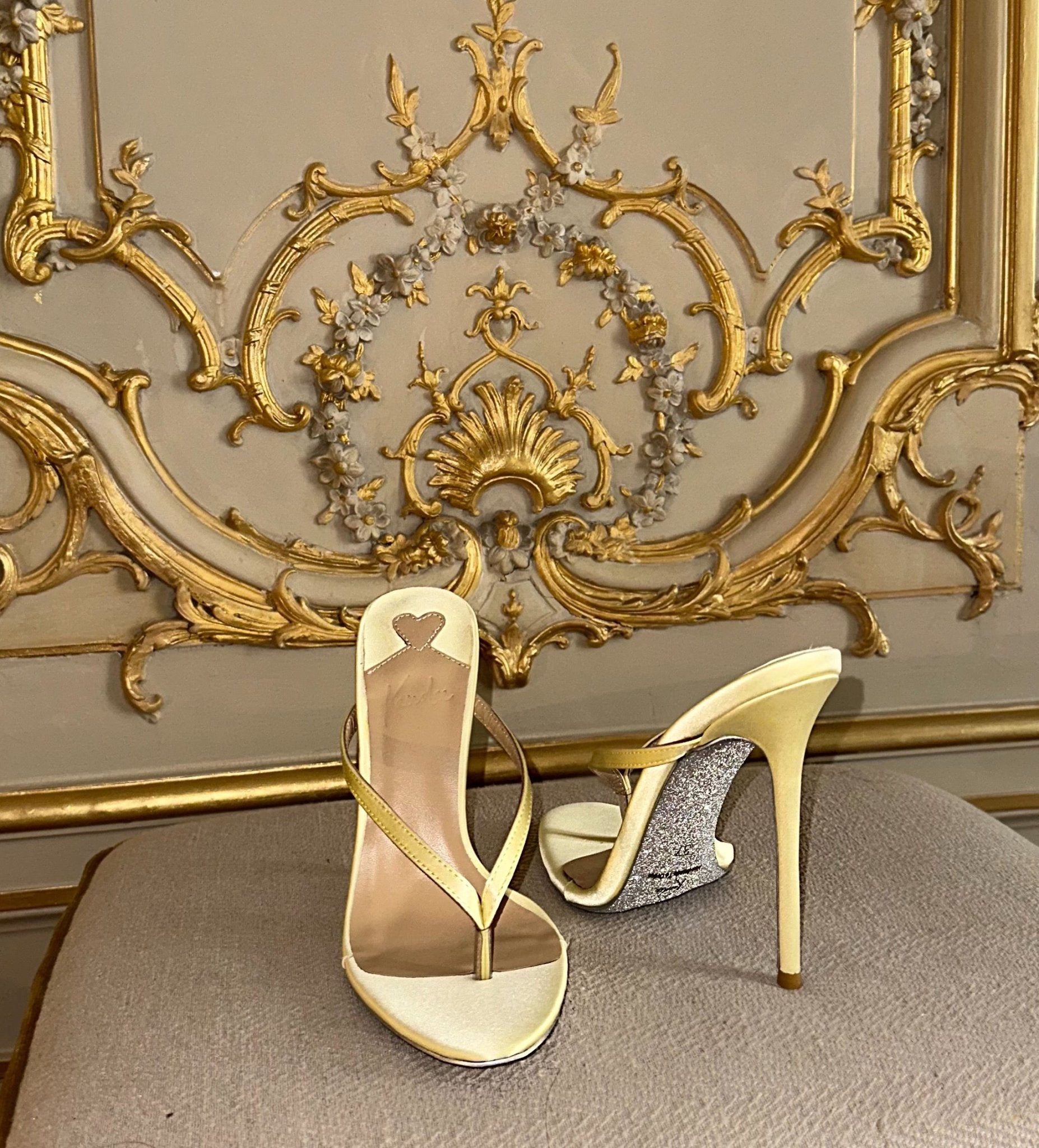 Butter Yellow Silk Thong Sandal - Kandee