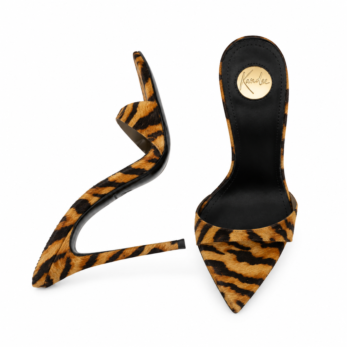 Tiger print Calf Hair Mules