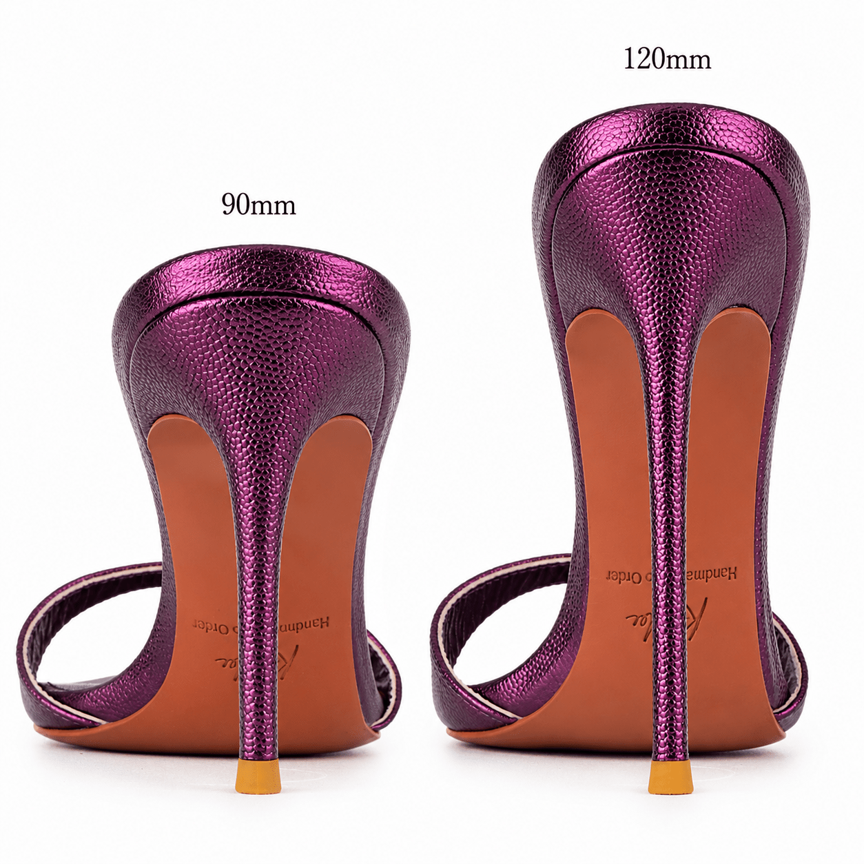 Blackcurrant Caviar Leather Mules - Kandee