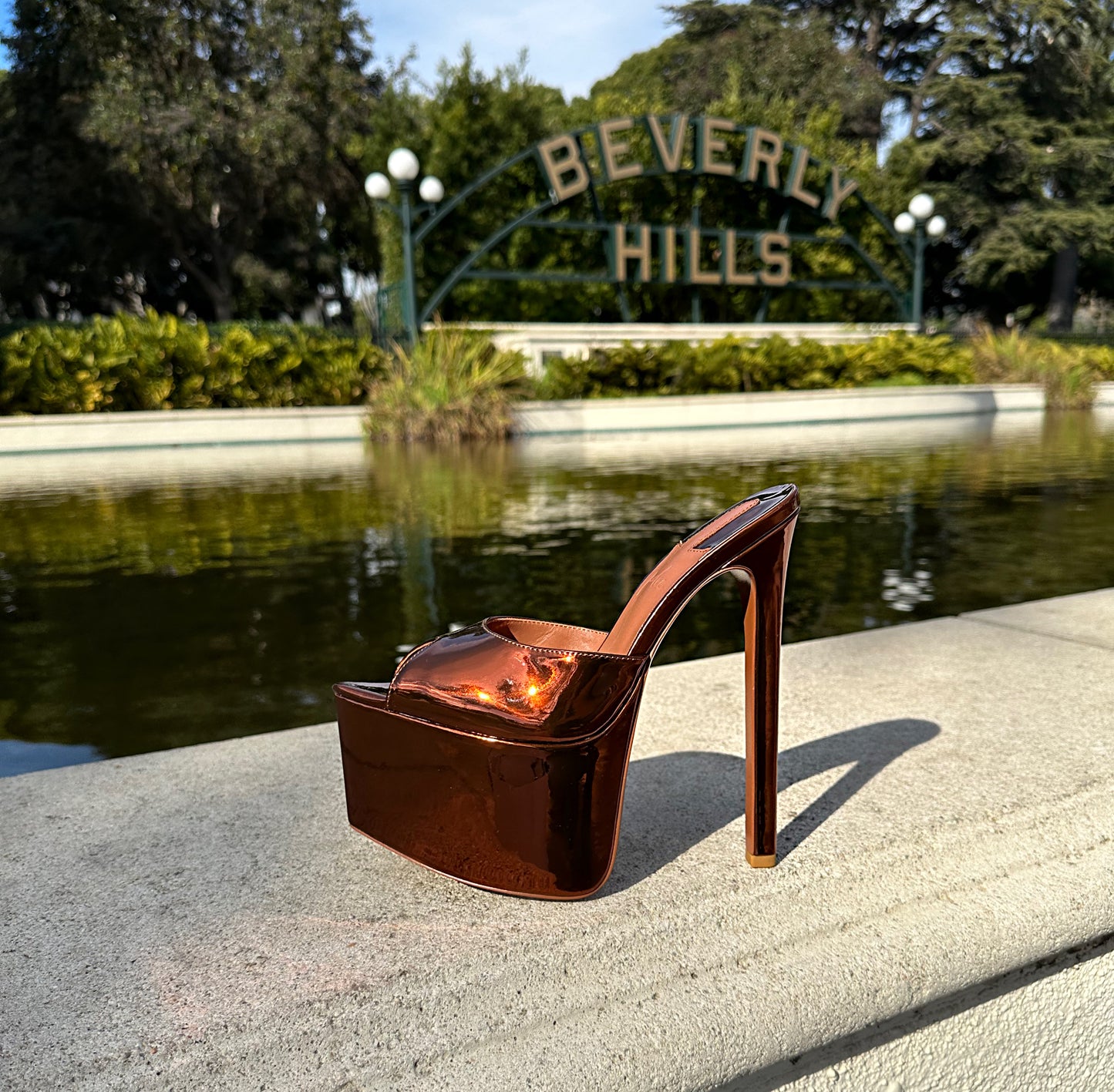 CHOCOLATE MIRROR PLATFORM MULES