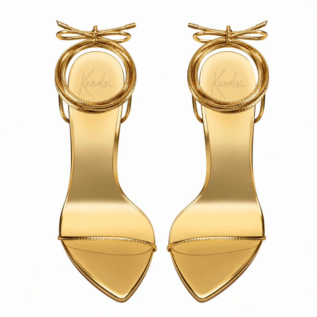 Gold Patent Mirror Sandals Vegan - Kandee