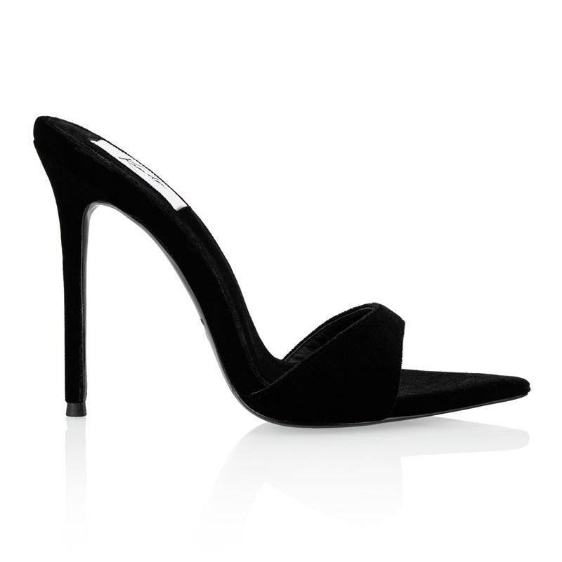 Black Velvet Mules - Kandee
