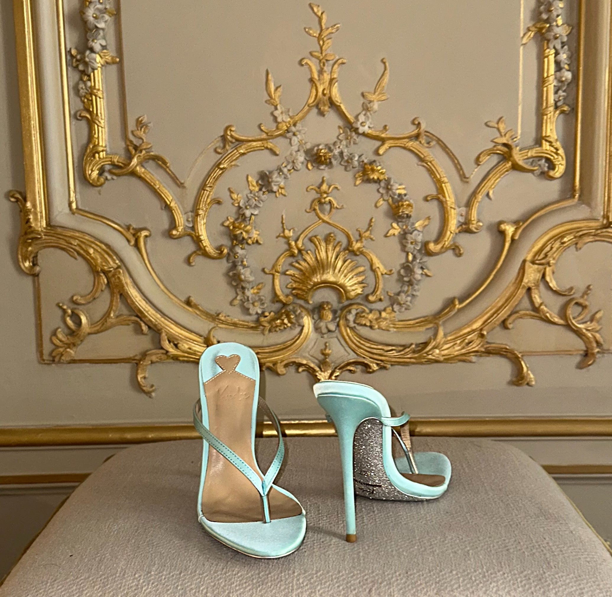 Aqua Silk Thong Sandal - Kandee