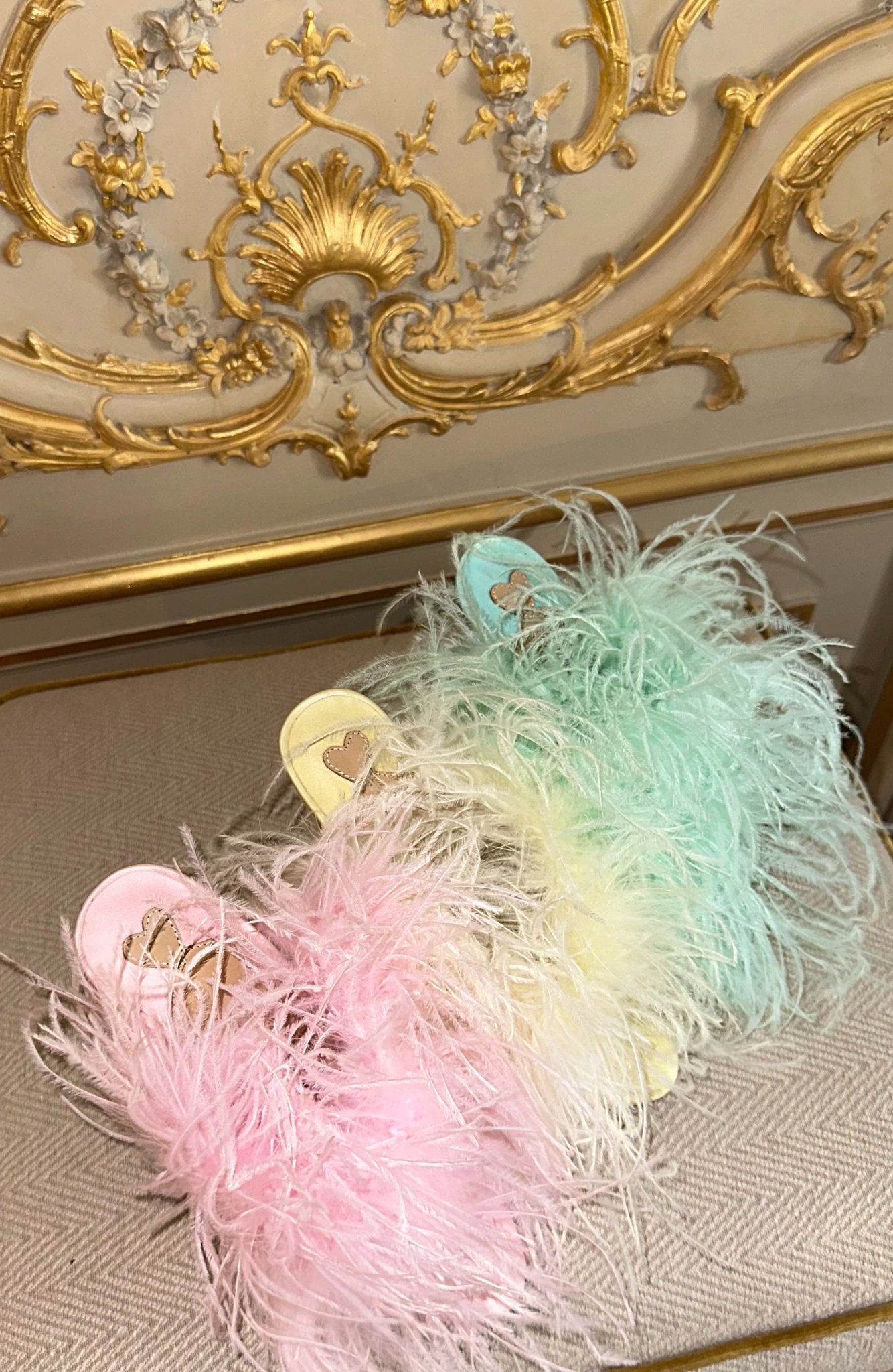 Butter Yellow Silk Ostrich Mules - Kandee