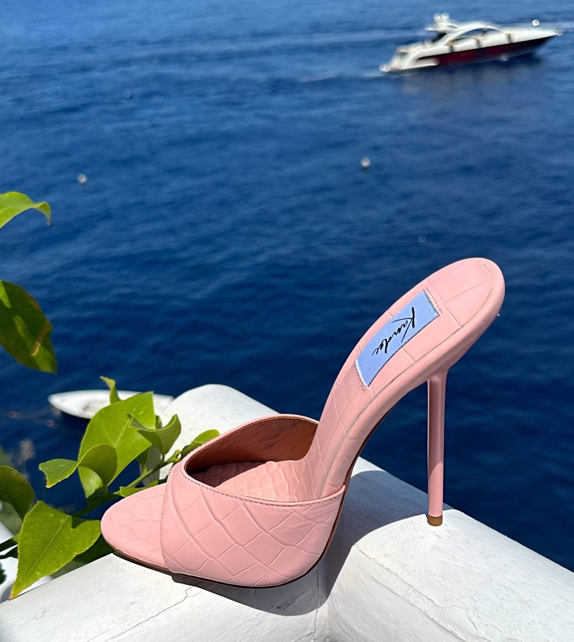 Crystal Rose Croco Mules - Kandee