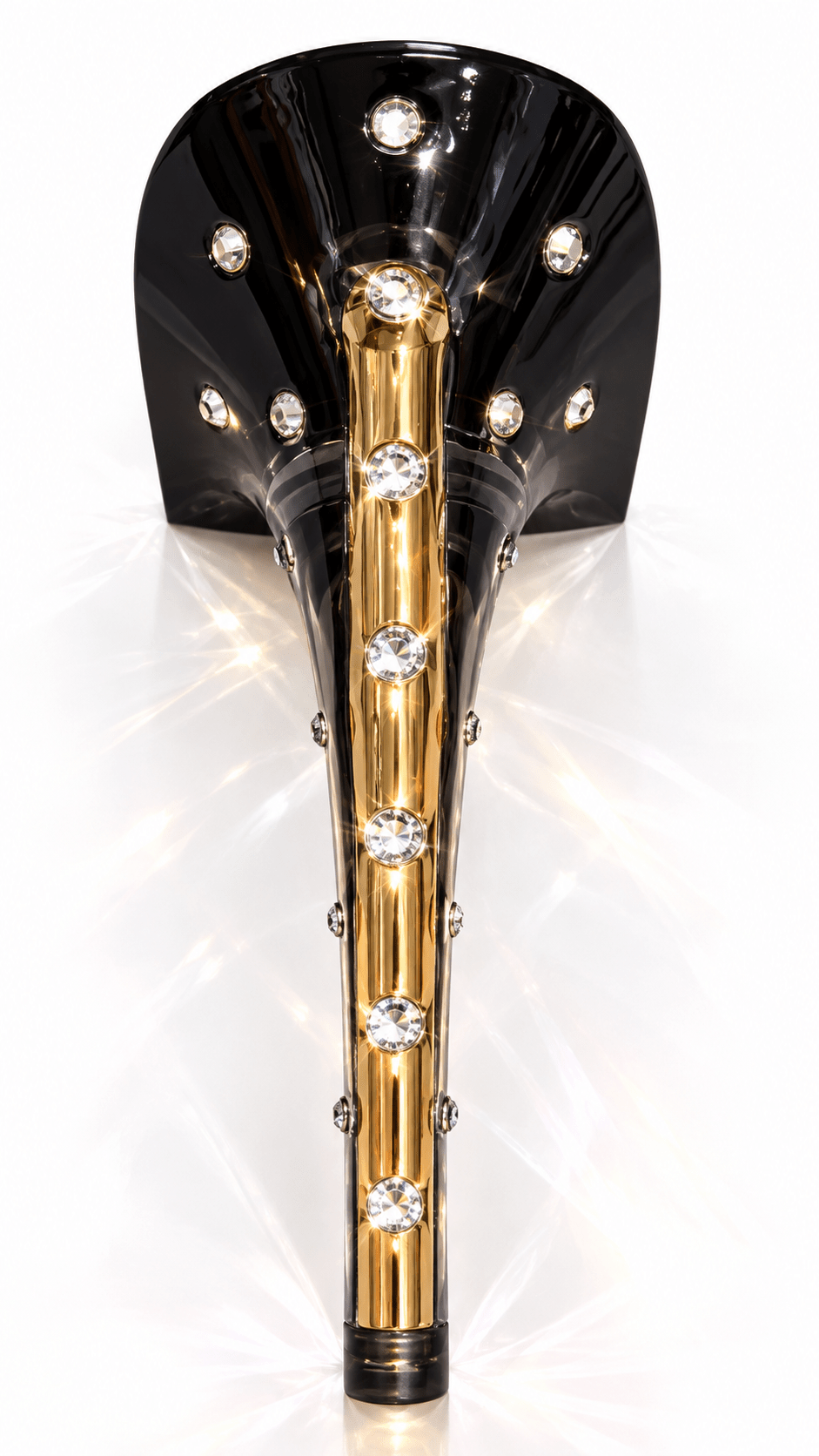 Black Translucent with crystal Plexiglas Heel - Kandee