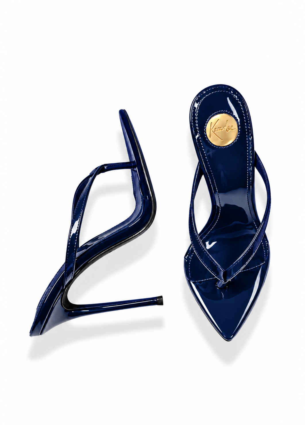 Midnight Lacquer Thong Sandals