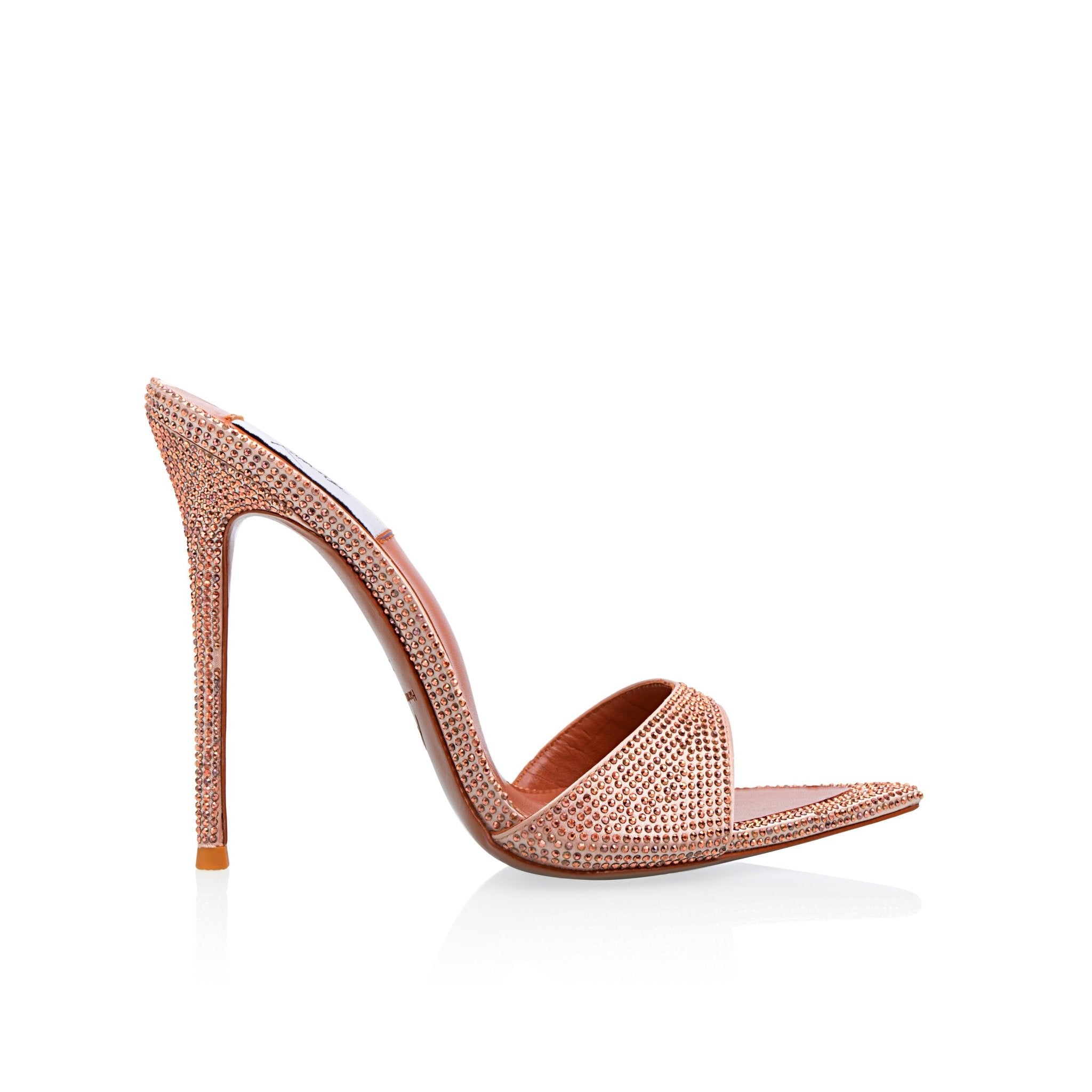 Rose Gold Crystal Mules - Kandee