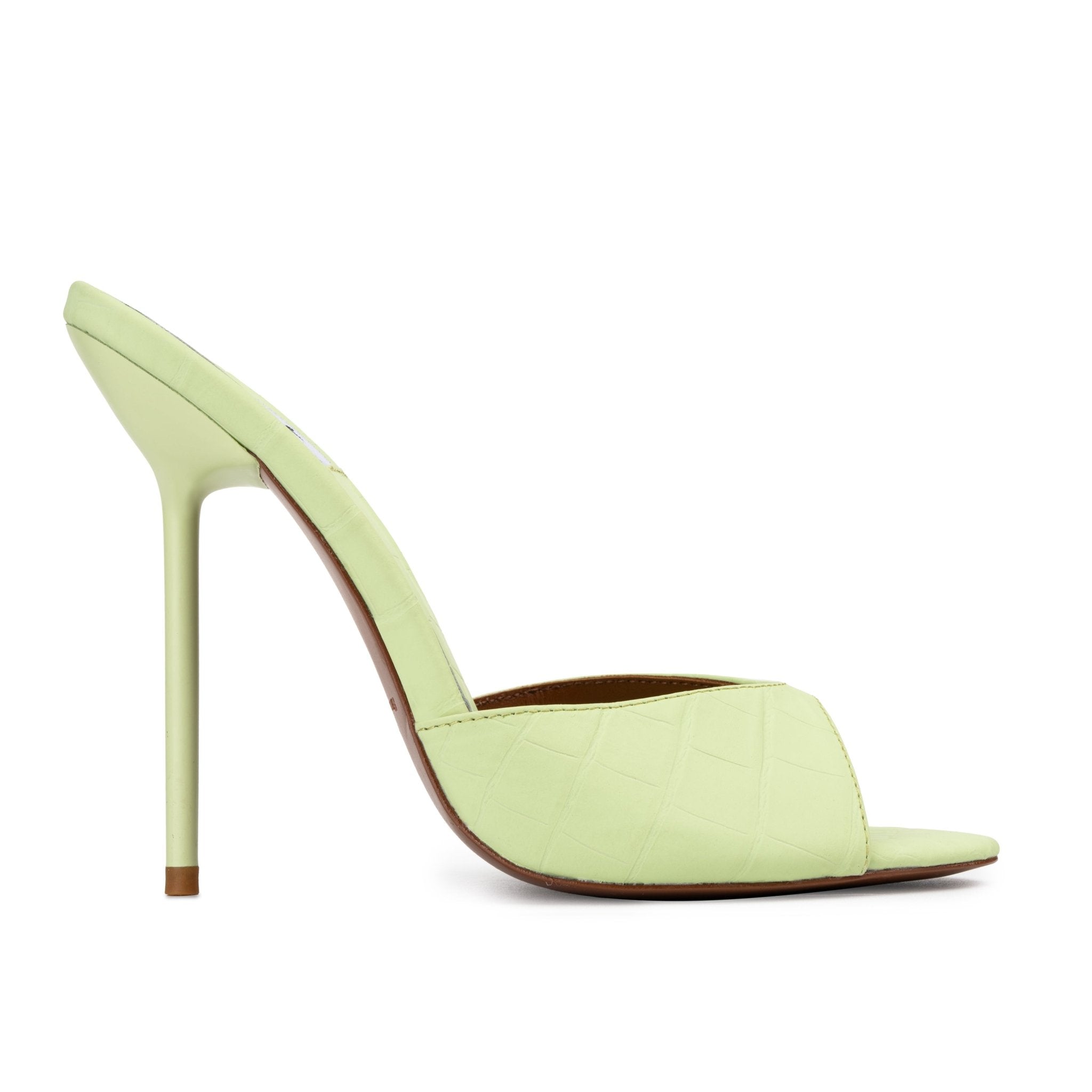 Pistachio Croco Mules - Kandee